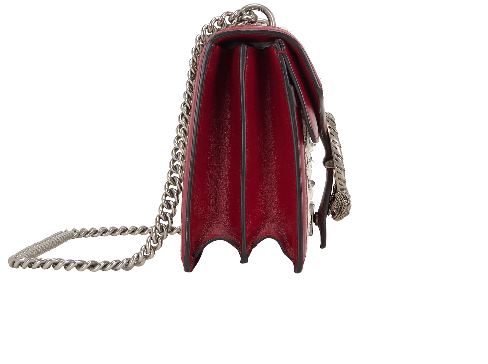 Tweed Medium Dionysus, &pound;950, Handbags, Red/White, Fabric/Leather/Tweed, Side view